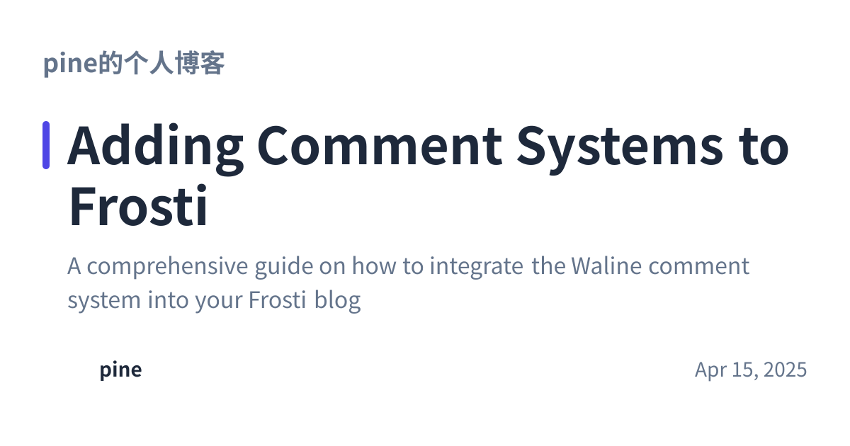 Share preview for Adding Comment Systems to Frosti