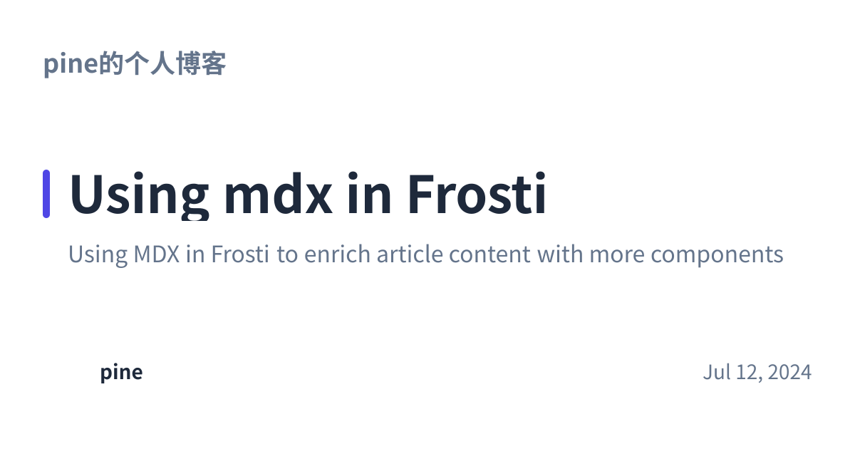 Share preview for Using mdx in Frosti