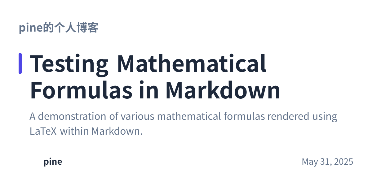 Share preview for Testing Mathematical Formulas in Markdown